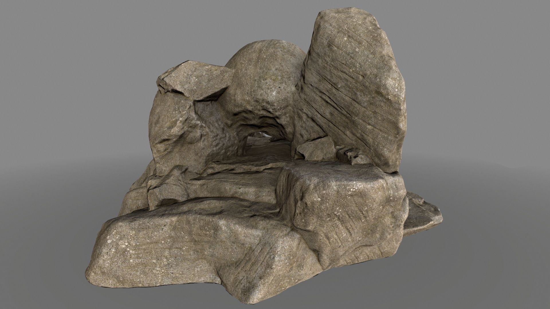 skull cave Low-poly 3D model_3