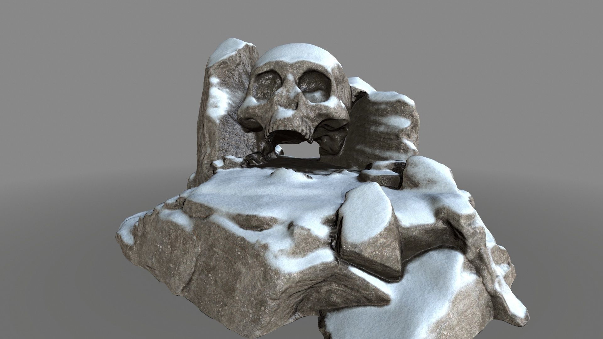 skull cave Low-poly 3D model_8