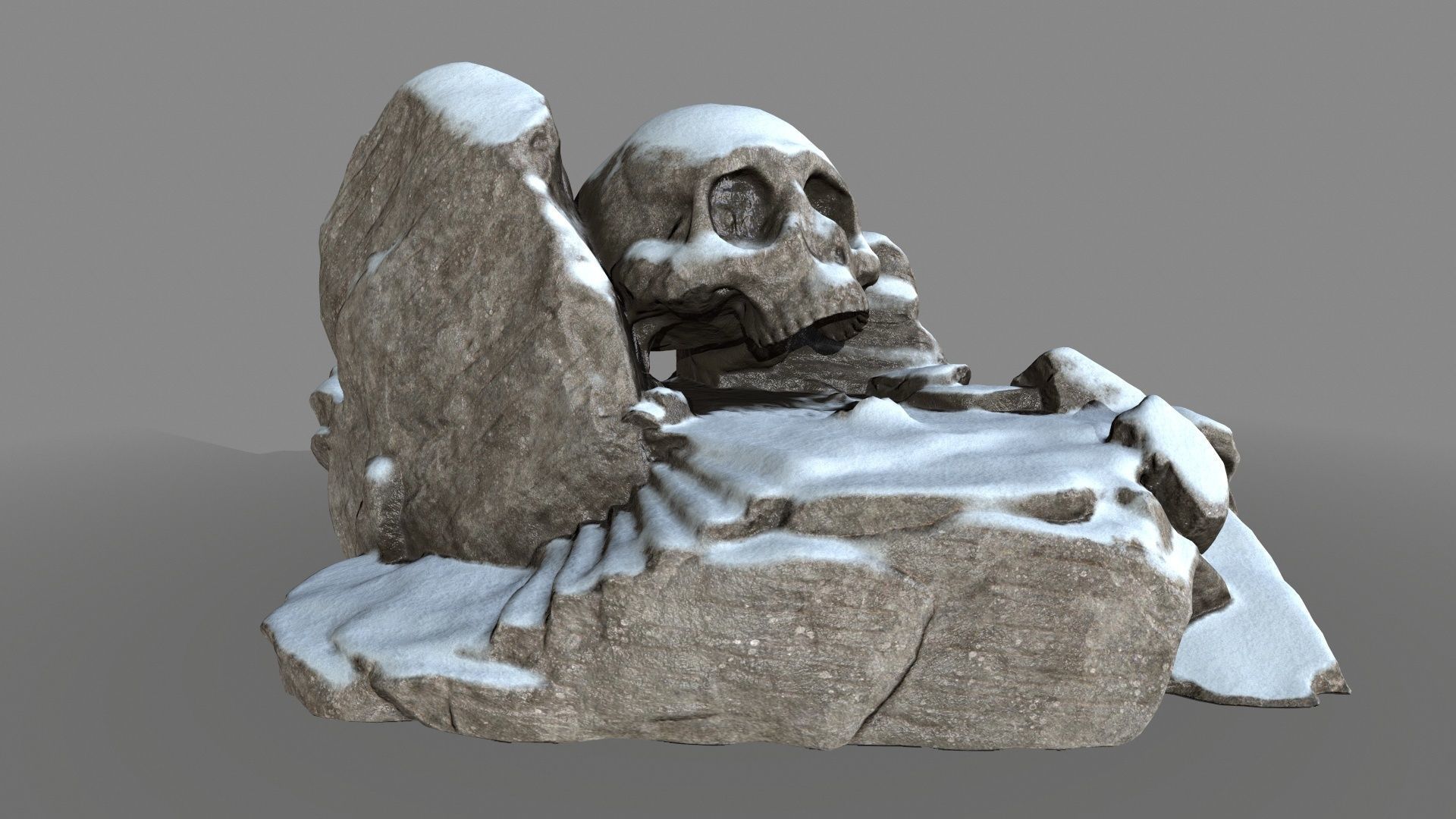 skull cave Low-poly 3D model_9