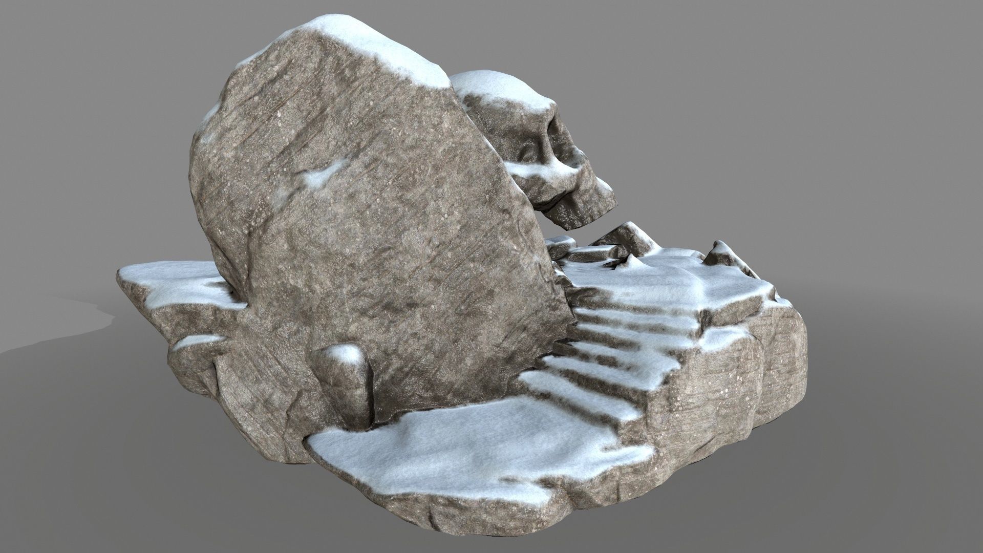 skull cave Low-poly 3D model_1