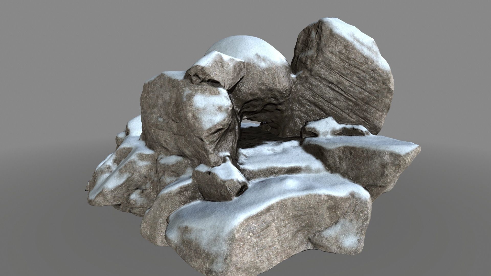 skull cave Low-poly 3D model_4