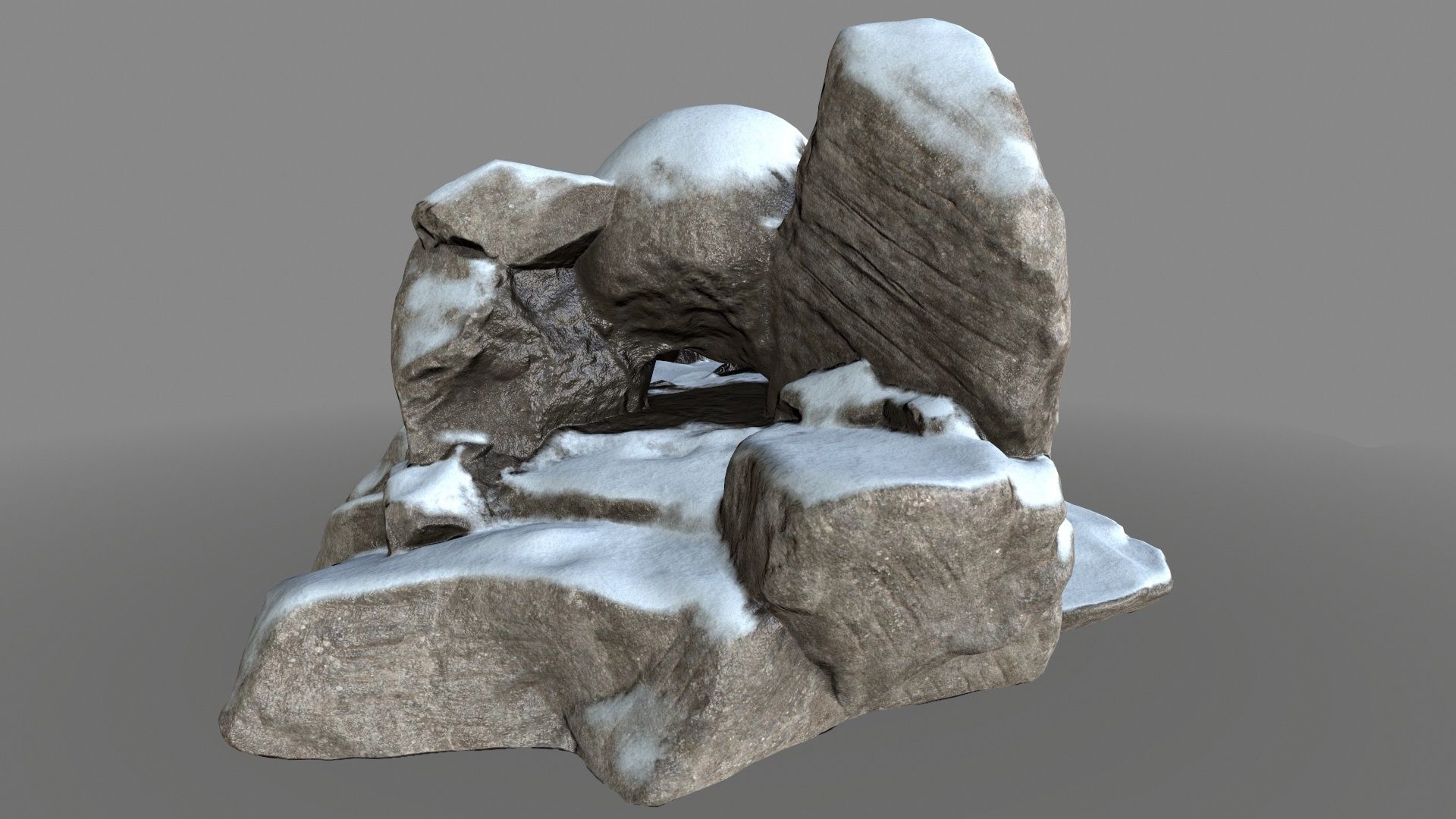 skull cave Low-poly 3D model_3