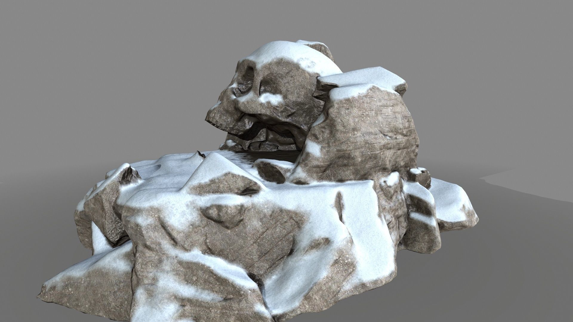 skull cave Low-poly 3D model_6