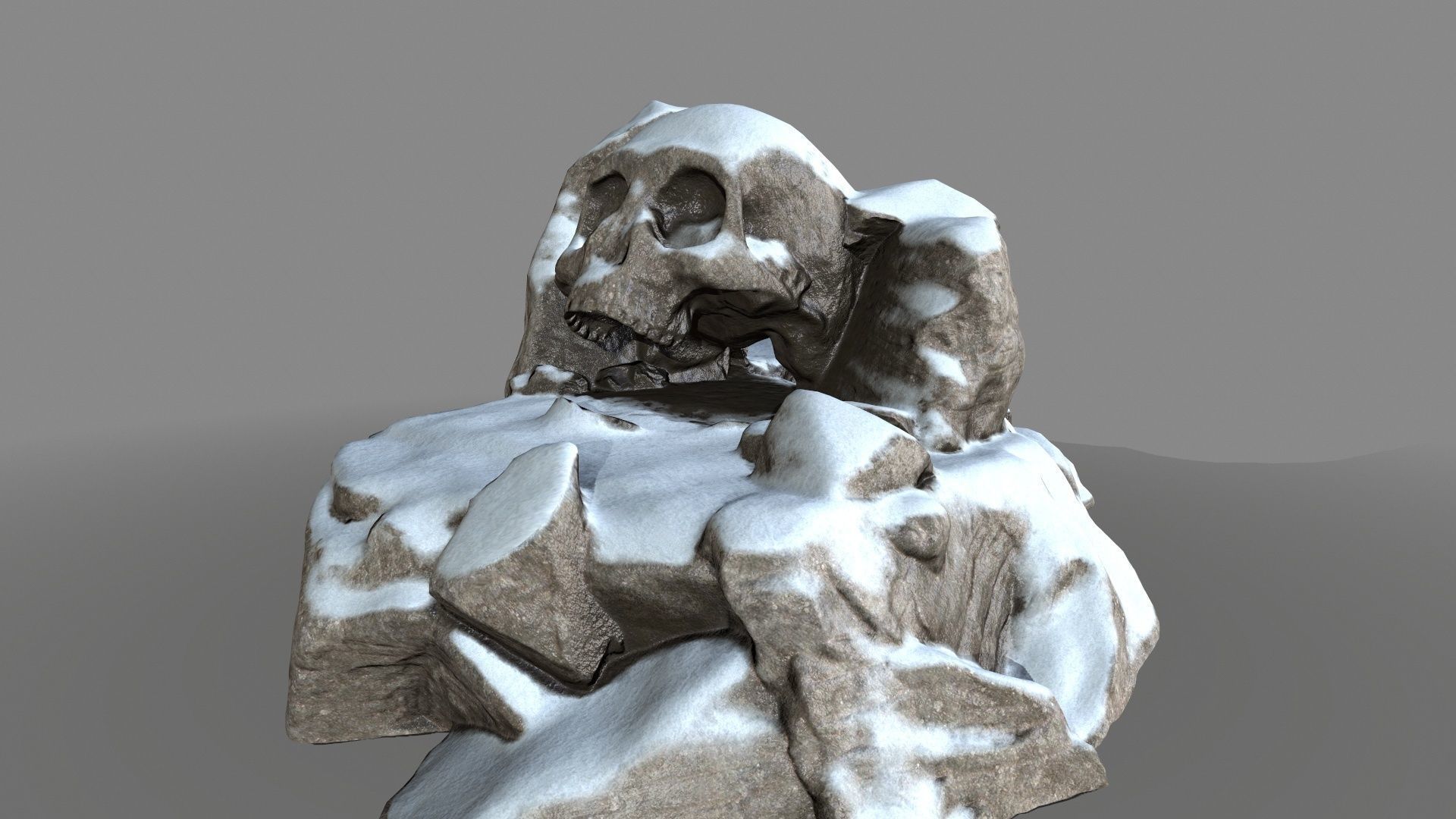 skull cave Low-poly 3D model_7