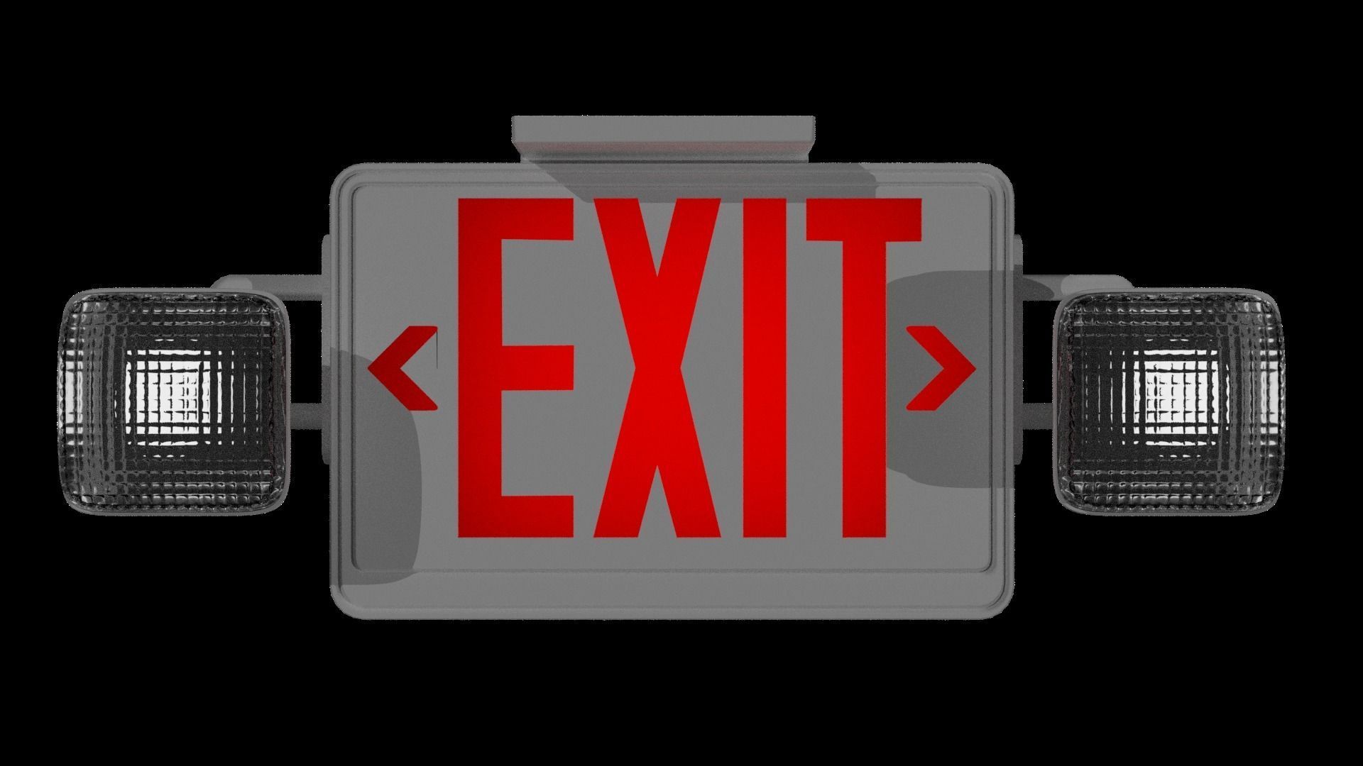Exit Sign 3D model_1
