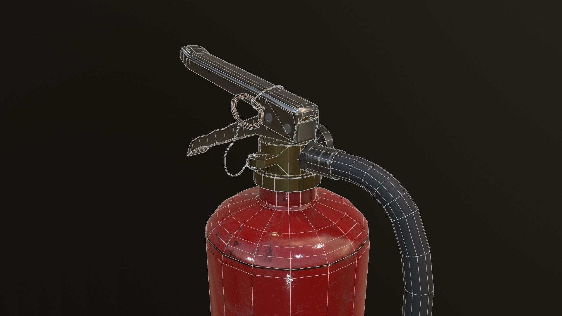 Fire extinguisher Low-poly 3D model_7