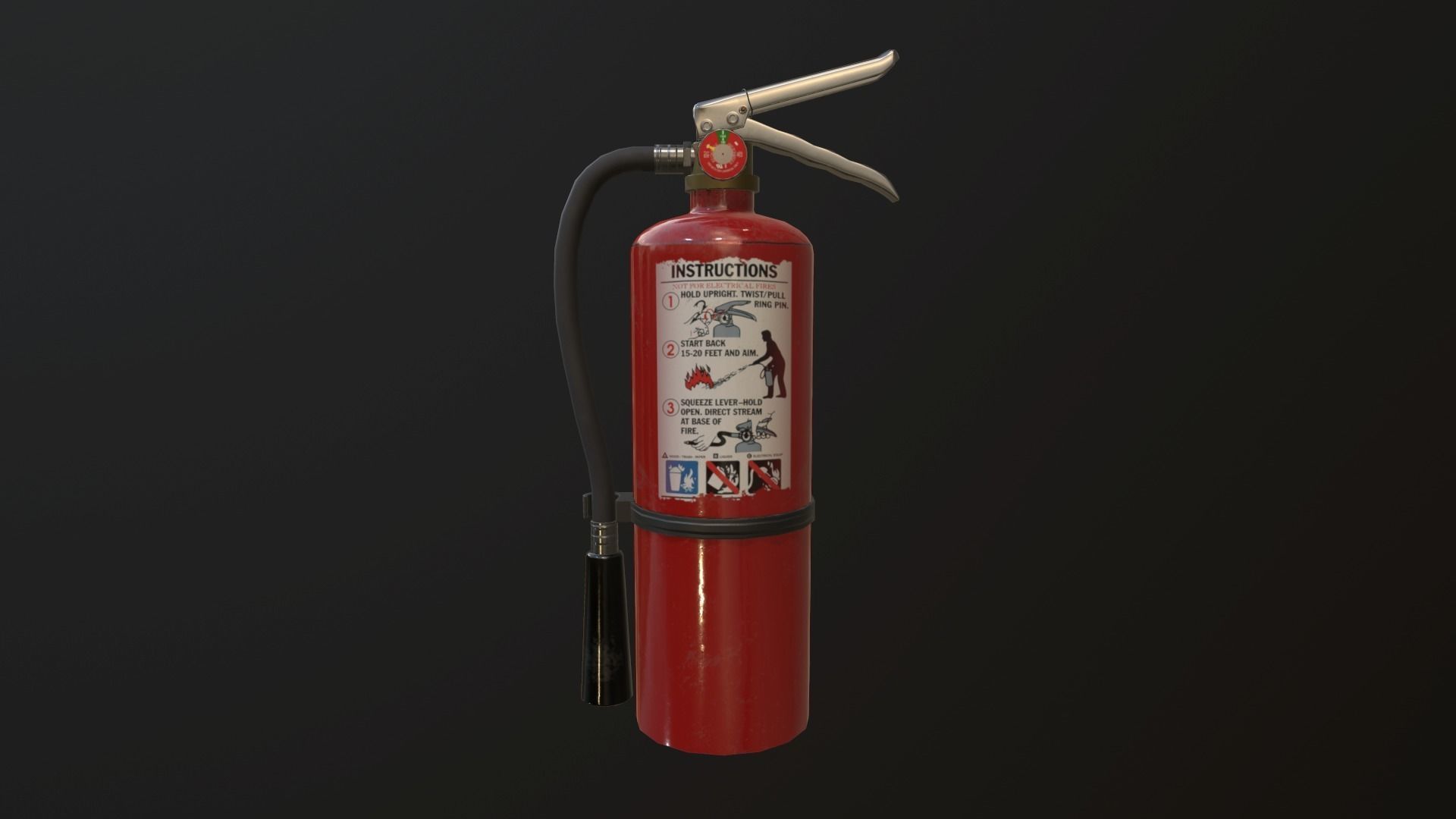 Fire extinguisher Low-poly 3D model_1