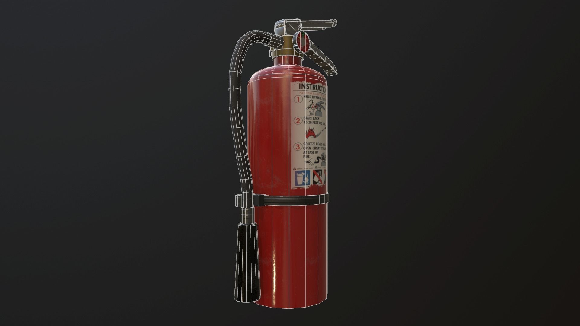 Fire extinguisher Low-poly 3D model_6