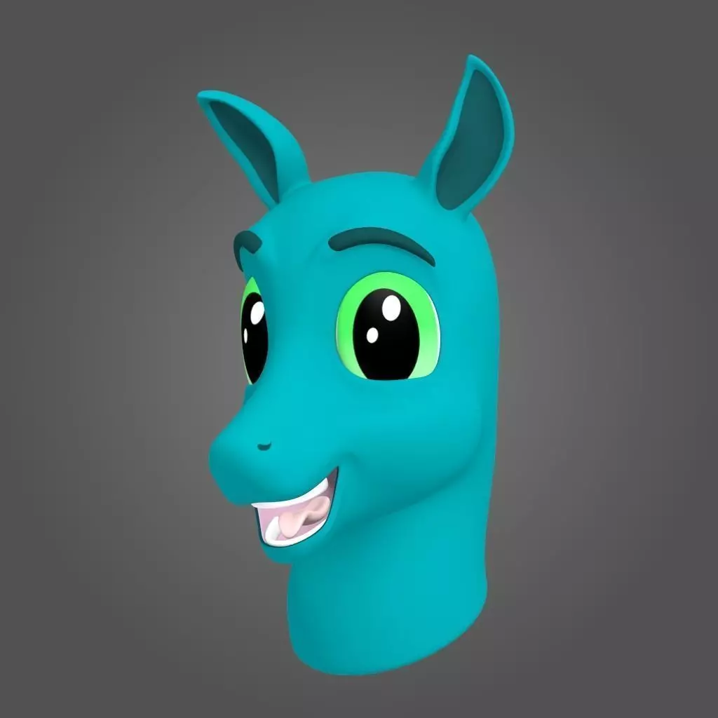 Horse Character Bust - Animated 3D model
