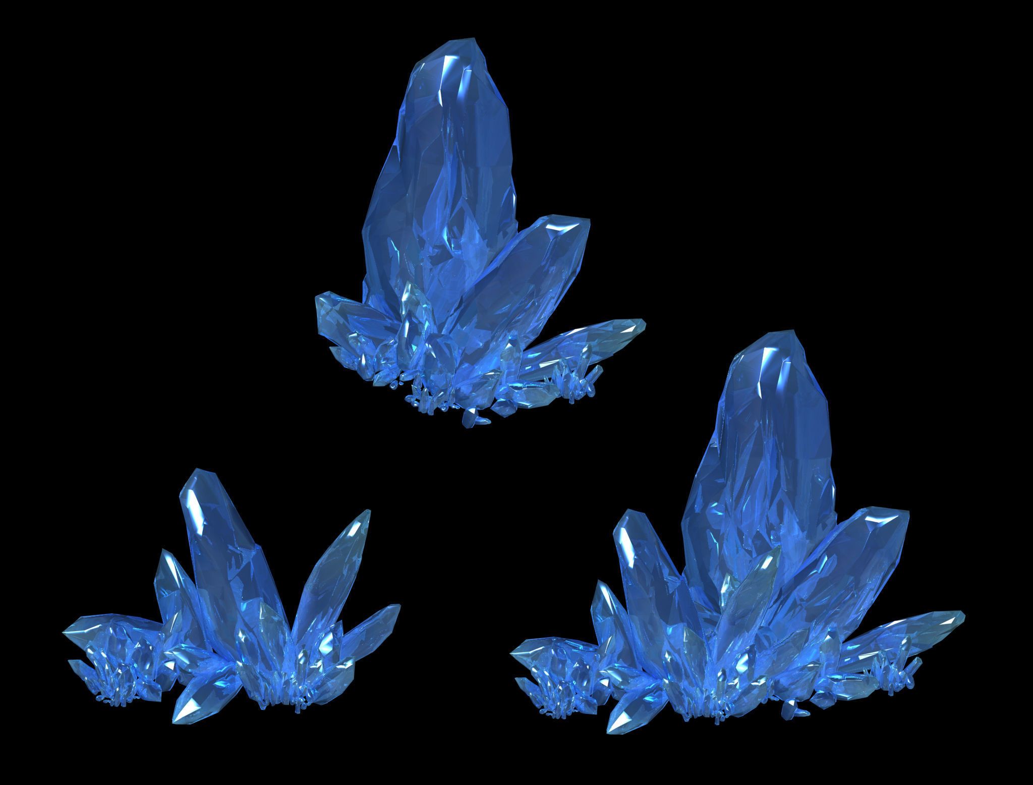 Large crystal - gravel 02 3D model_2