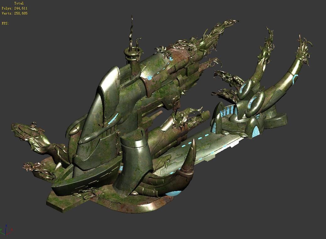 High temperature melting - object debris 06 3D model_3