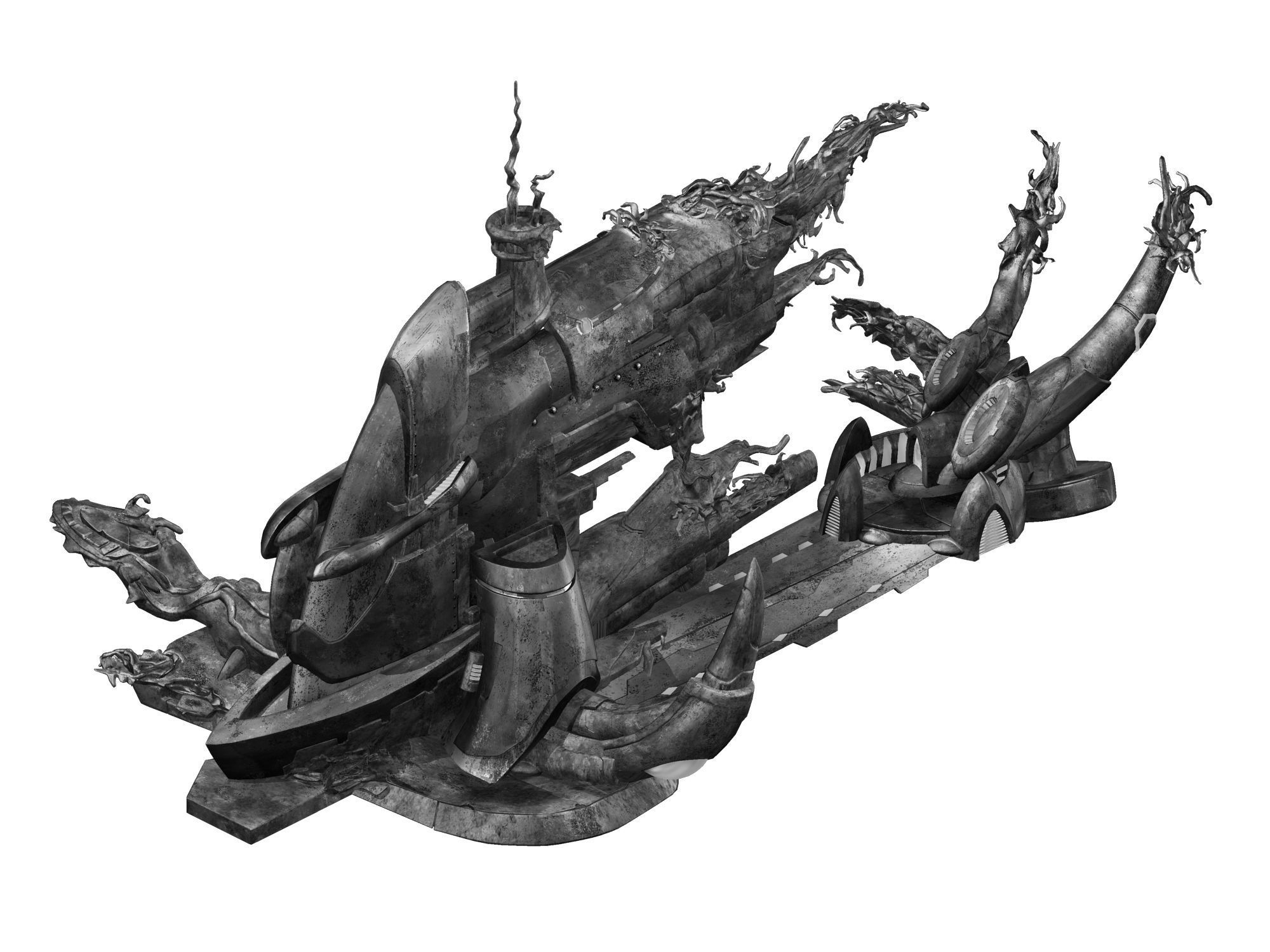 High temperature melting - object debris 06 3D model_2