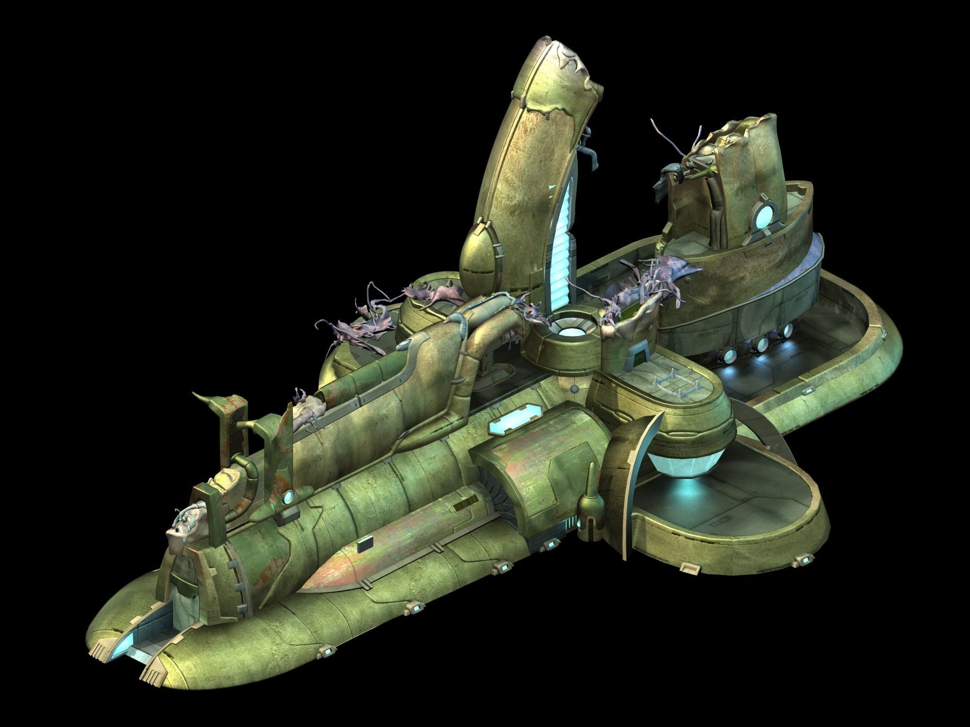 High temperature melting - object debris 07 3D model_1