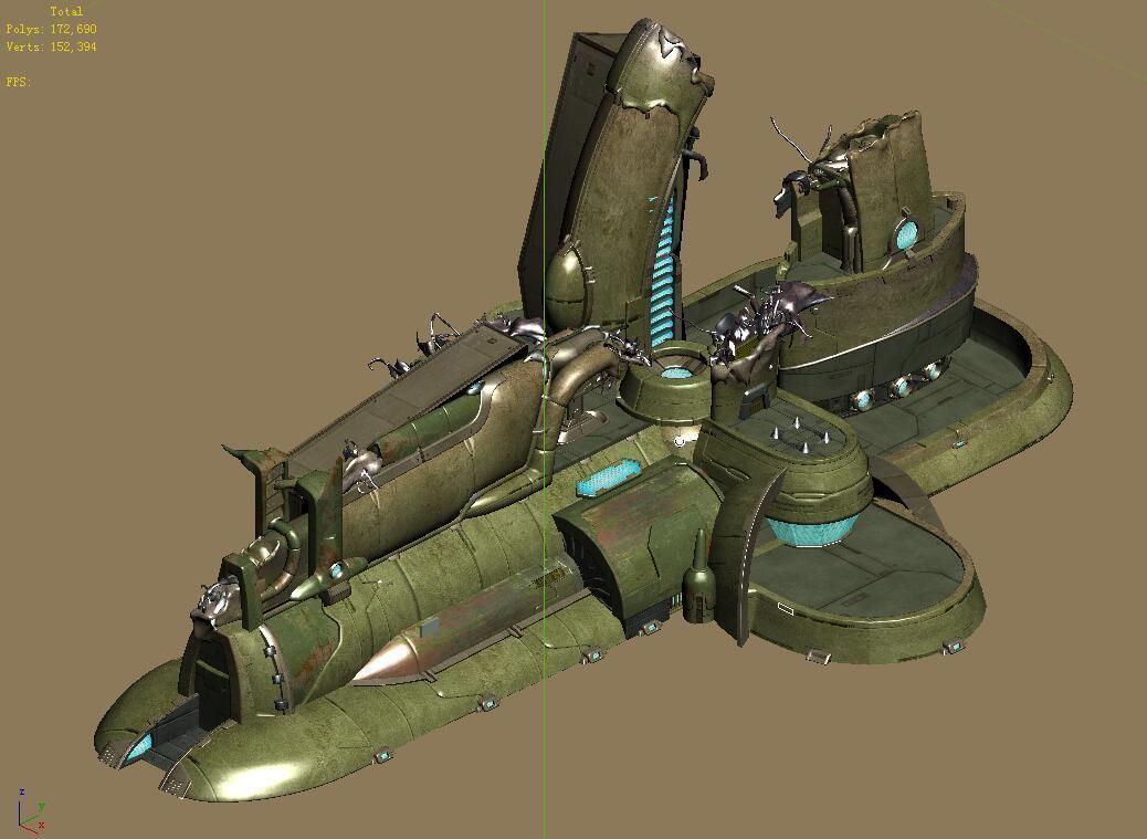 High temperature melting - object debris 07 3D model_3