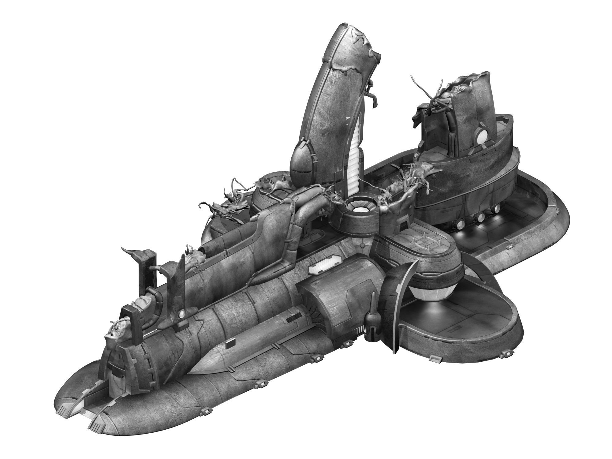 High temperature melting - object debris 07 3D model_2