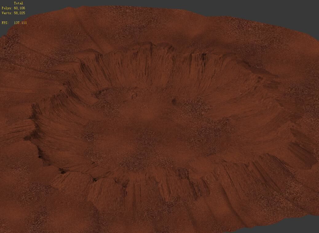 Mars - crater 3D model_3