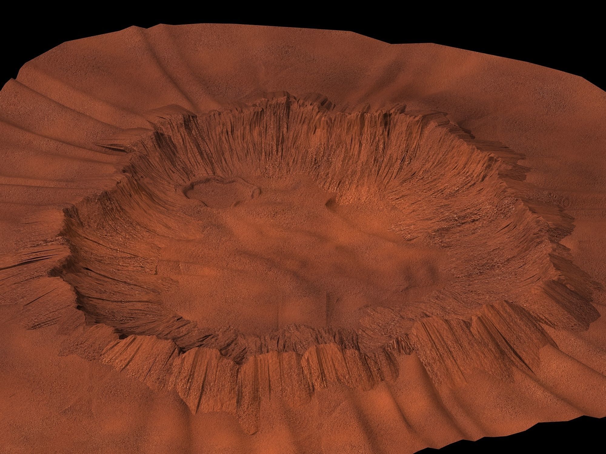 Mars - crater 3D model_1
