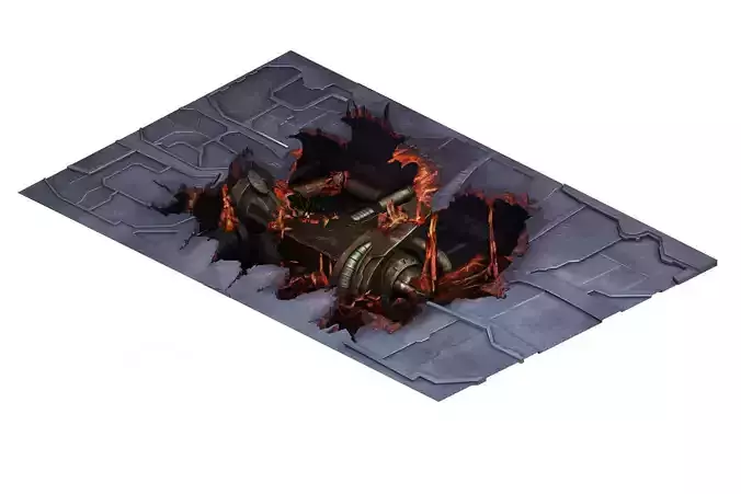 Laser-damaged pavement 01