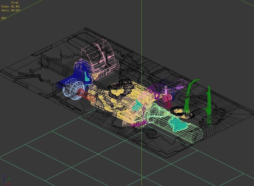Roadblock - laser damage pavement 01 3D model_5