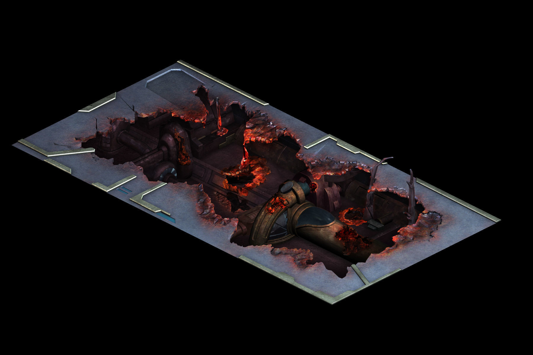 Roadblock - laser damage pavement 01 3D model_1