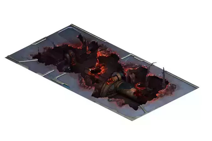 Roadblock - laser damage pavement 01