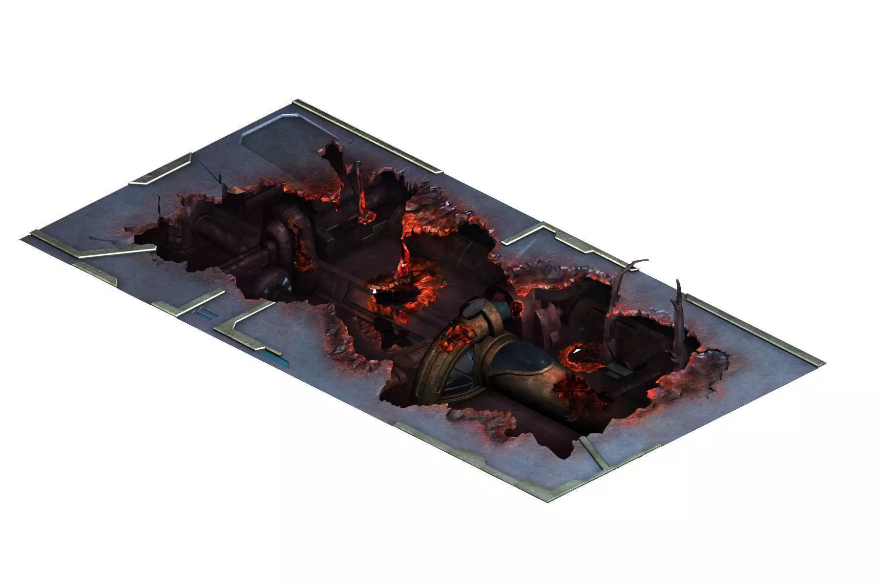 Roadblock - laser damage pavement 01 3D model_0