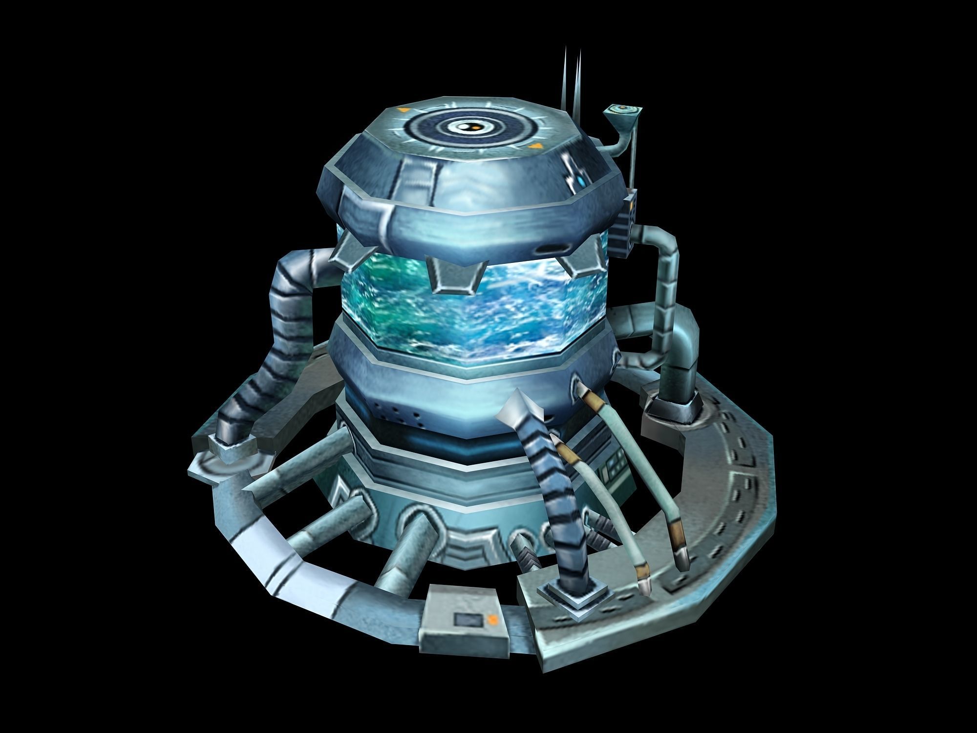Energy-reserve futuristic space station 3D model_1