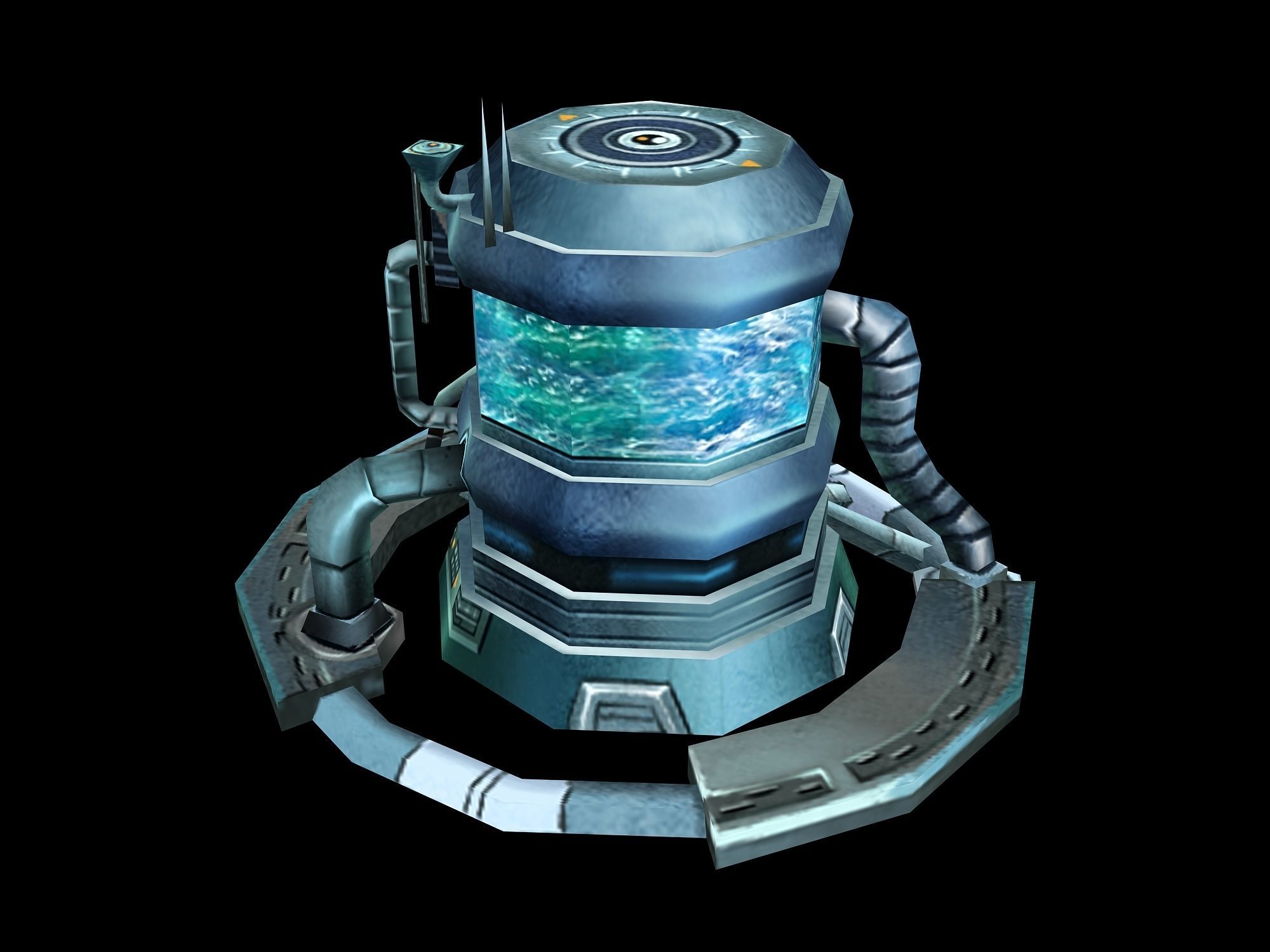 Energy-reserve futuristic space station 3D model_2