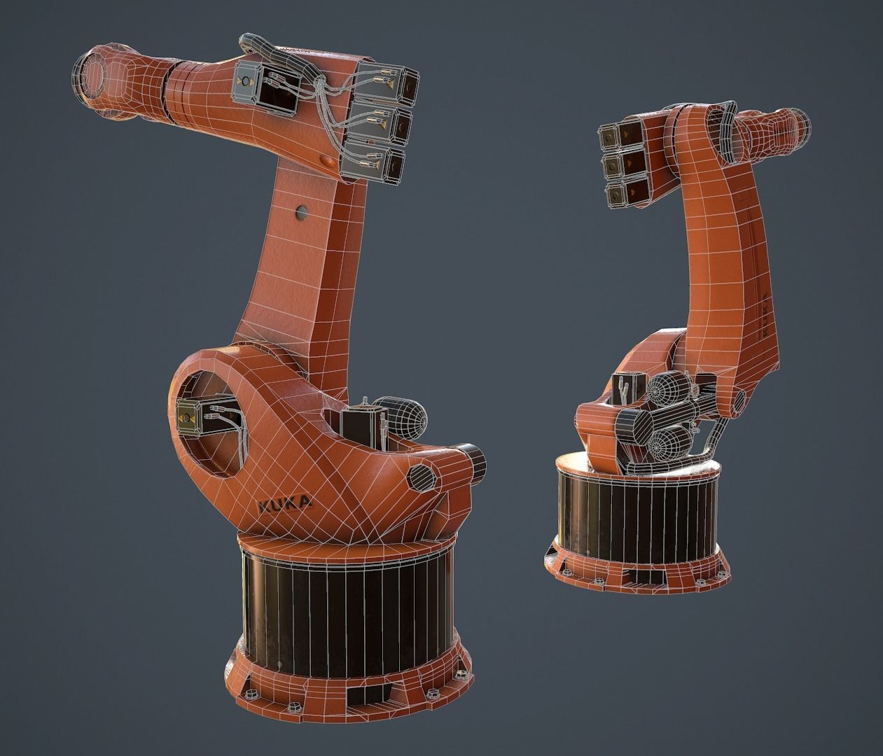 Kuka robot Low-poly 3D model_4