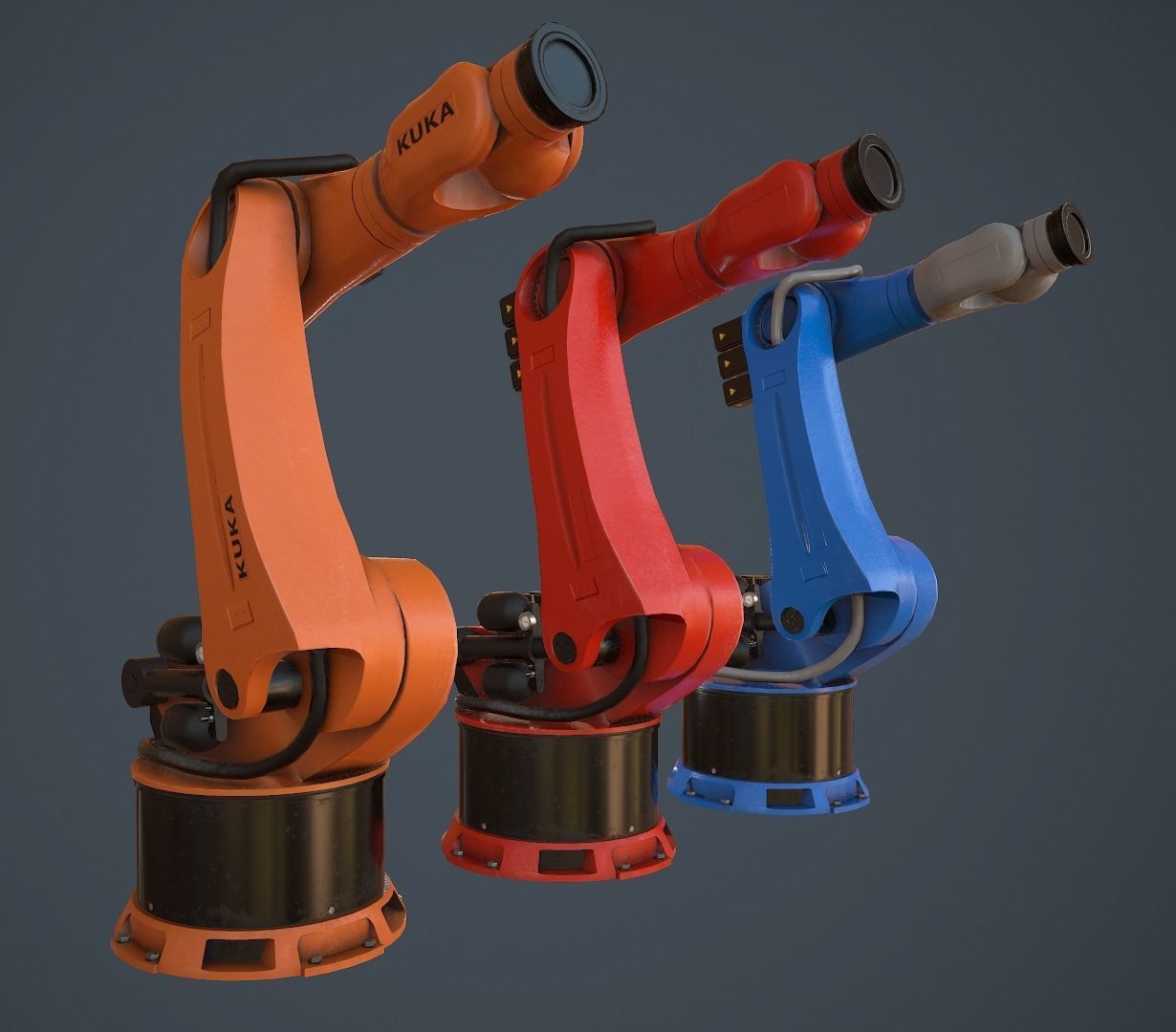 Kuka robot Low-poly 3D model_2