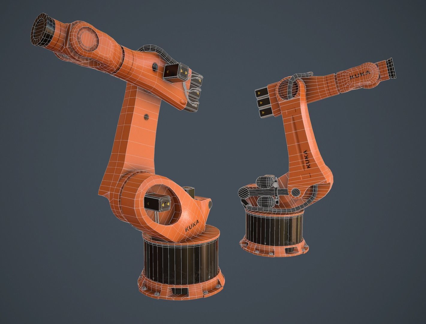 Kuka robot Low-poly 3D model_3