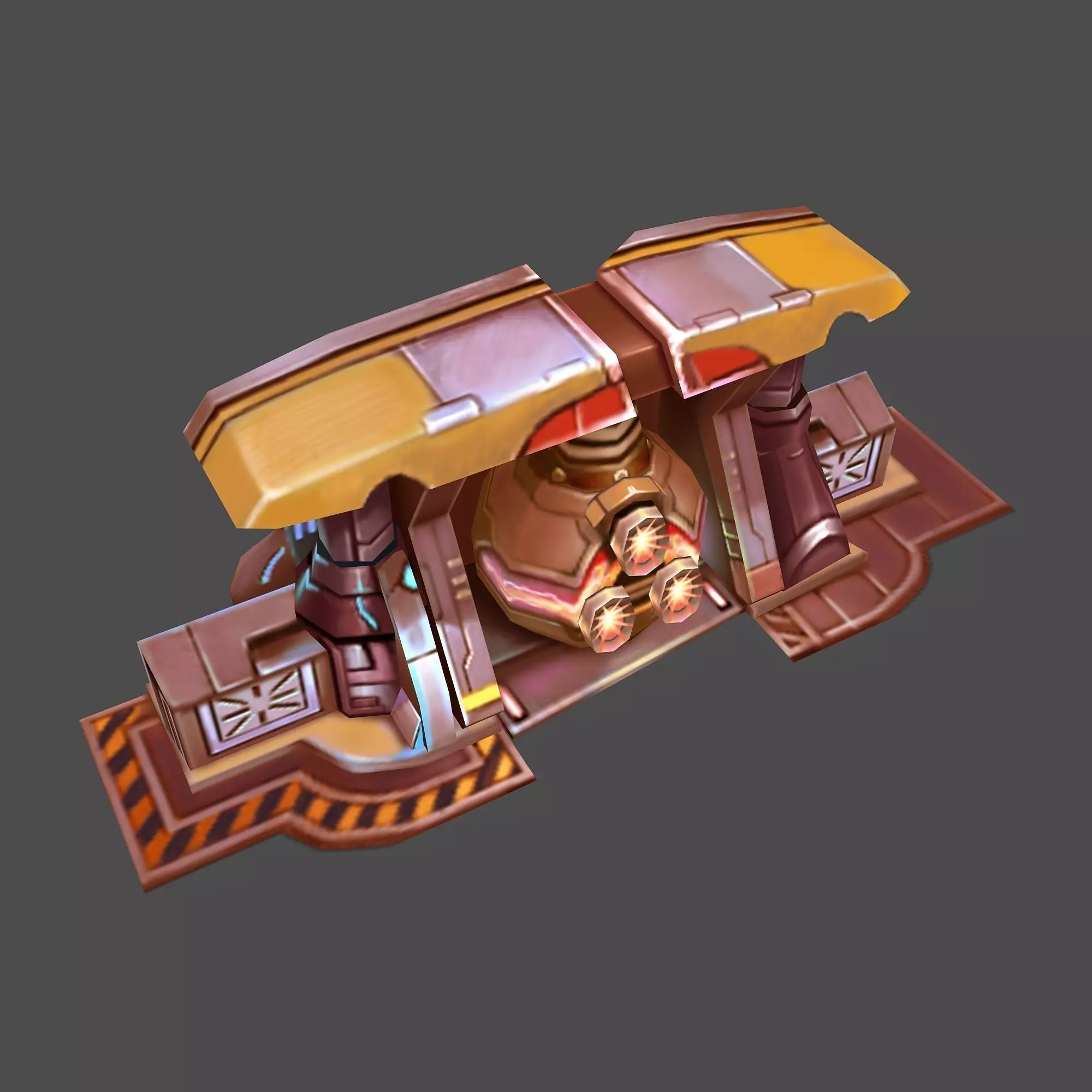 Wall Fortress - Flame Type 08 3D model_0