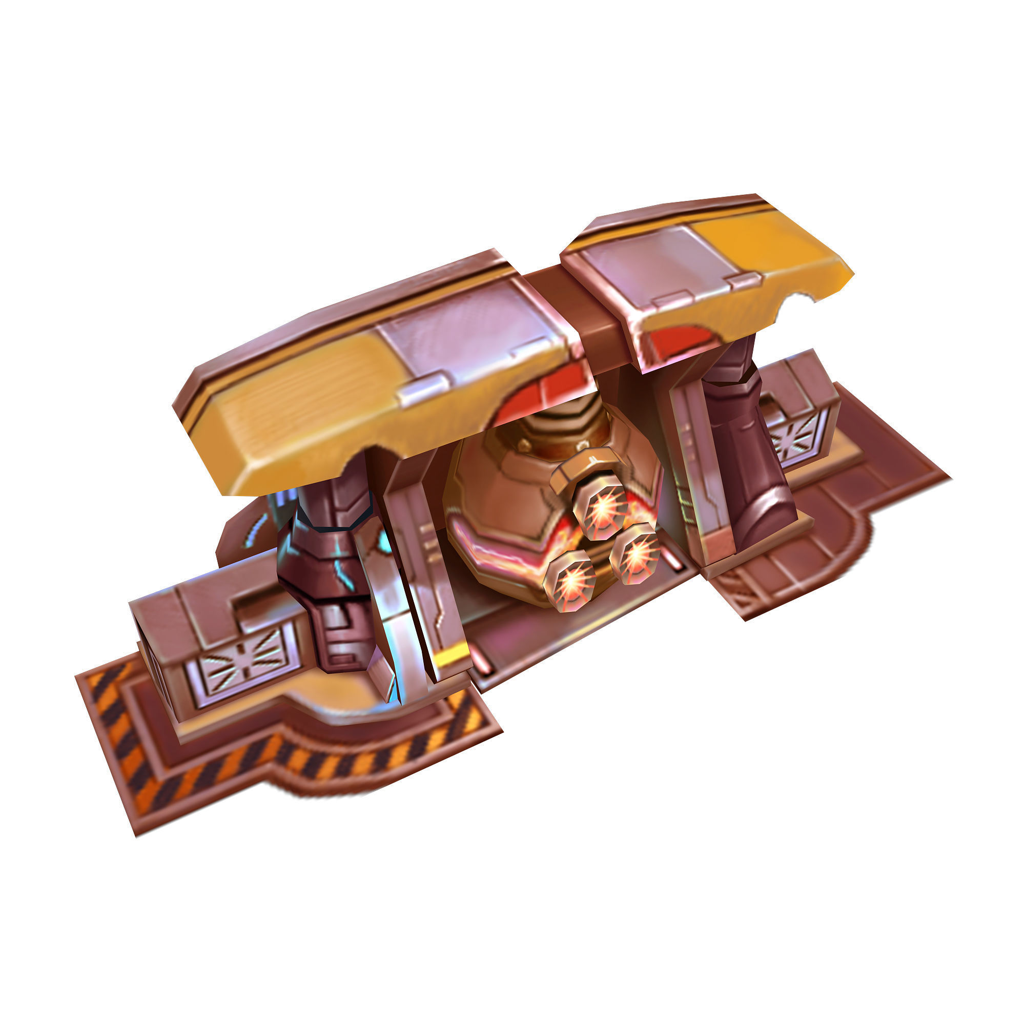 Wall Fortress - Flame Type 08 3D model_1