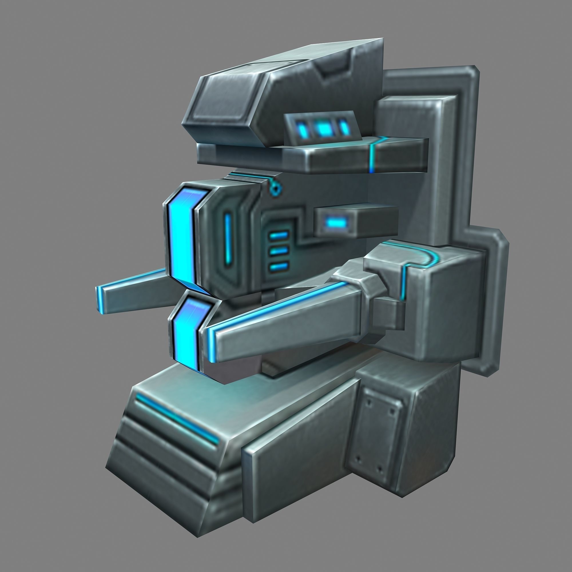 Wall Fortress - Machine Gun Type 01 3D model_1