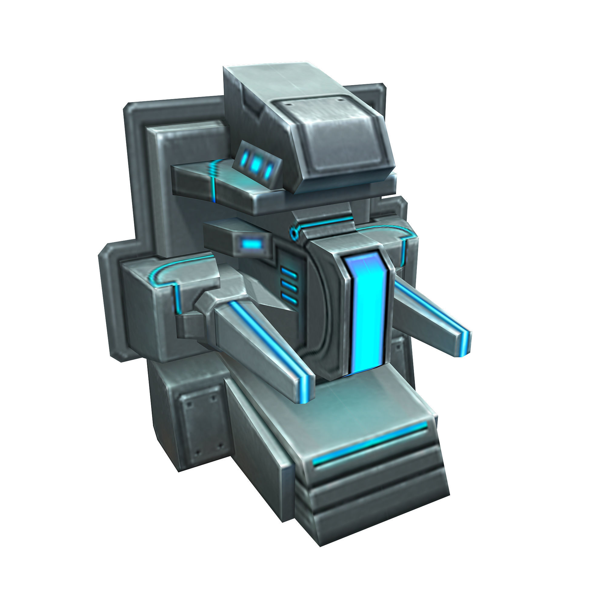 Wall Fortress - Machine Gun Type 02 3D model_3