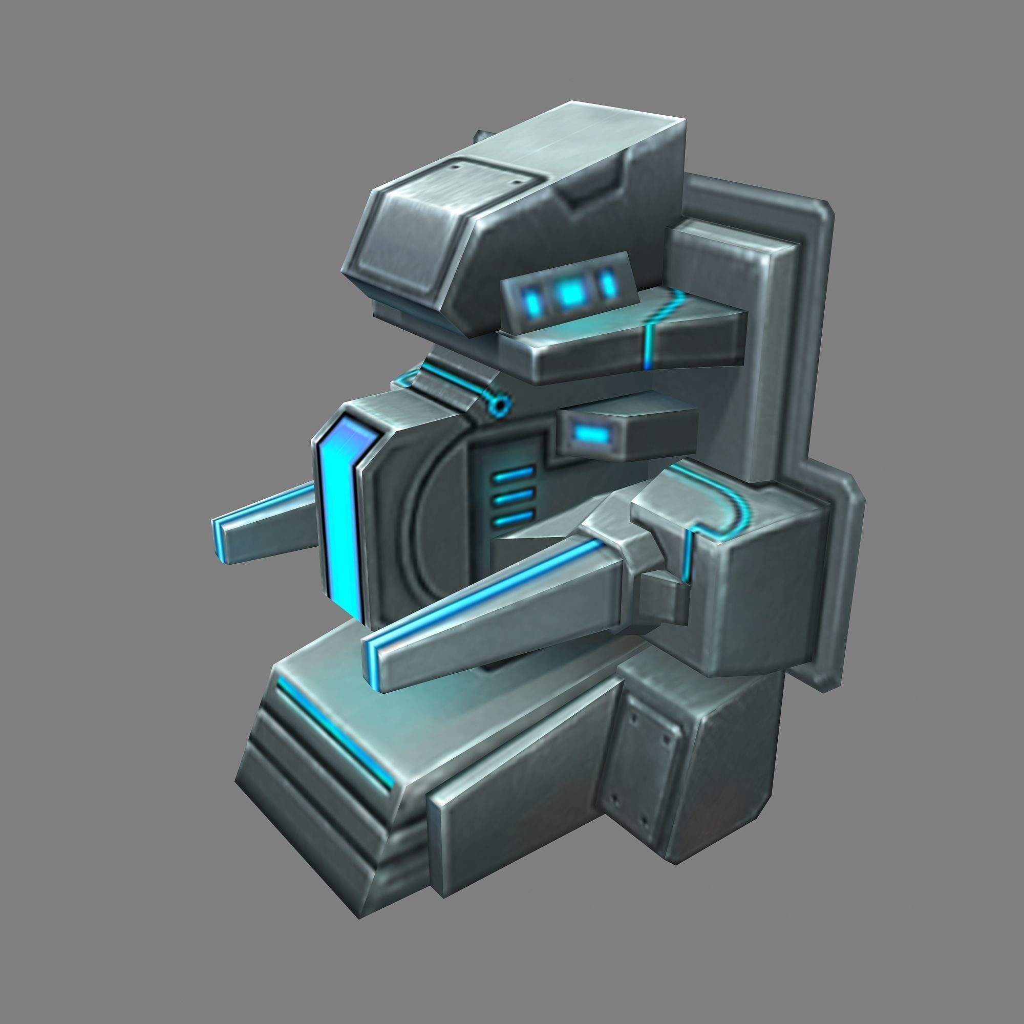 Wall Fortress - Machine Gun Type 02 3D model_2