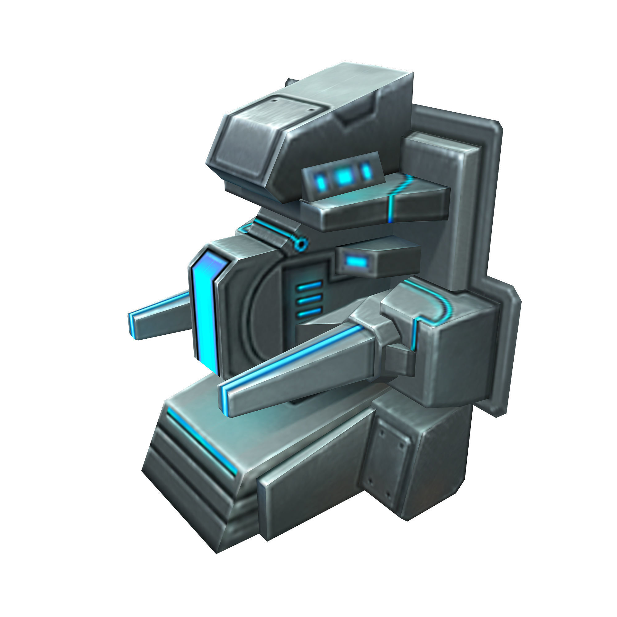 Wall Fortress - Machine Gun Type 02 3D model_1