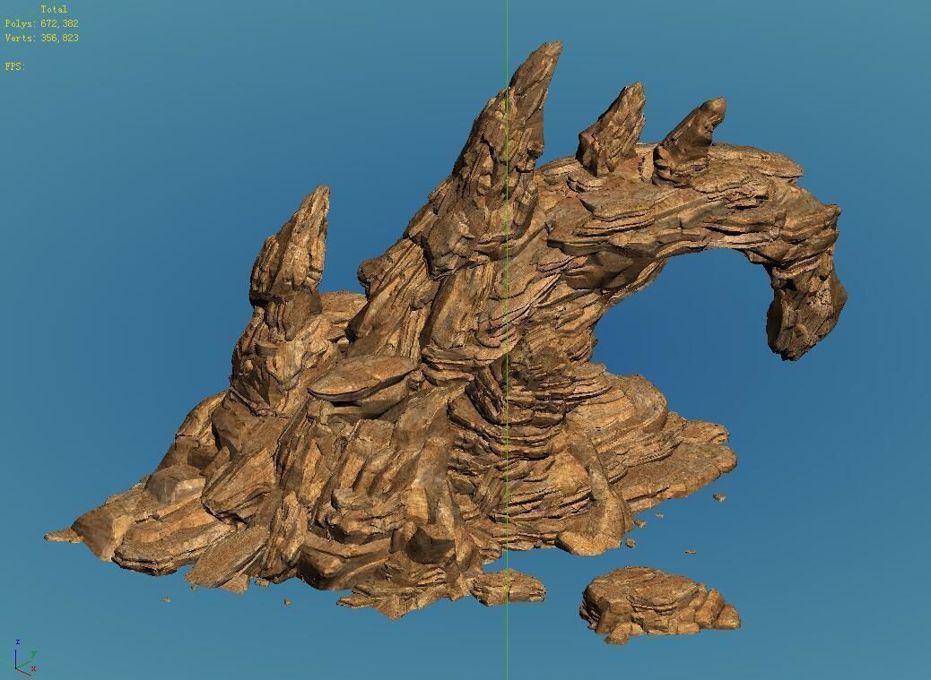 Desert - bizarre boulder 02 3D model_5