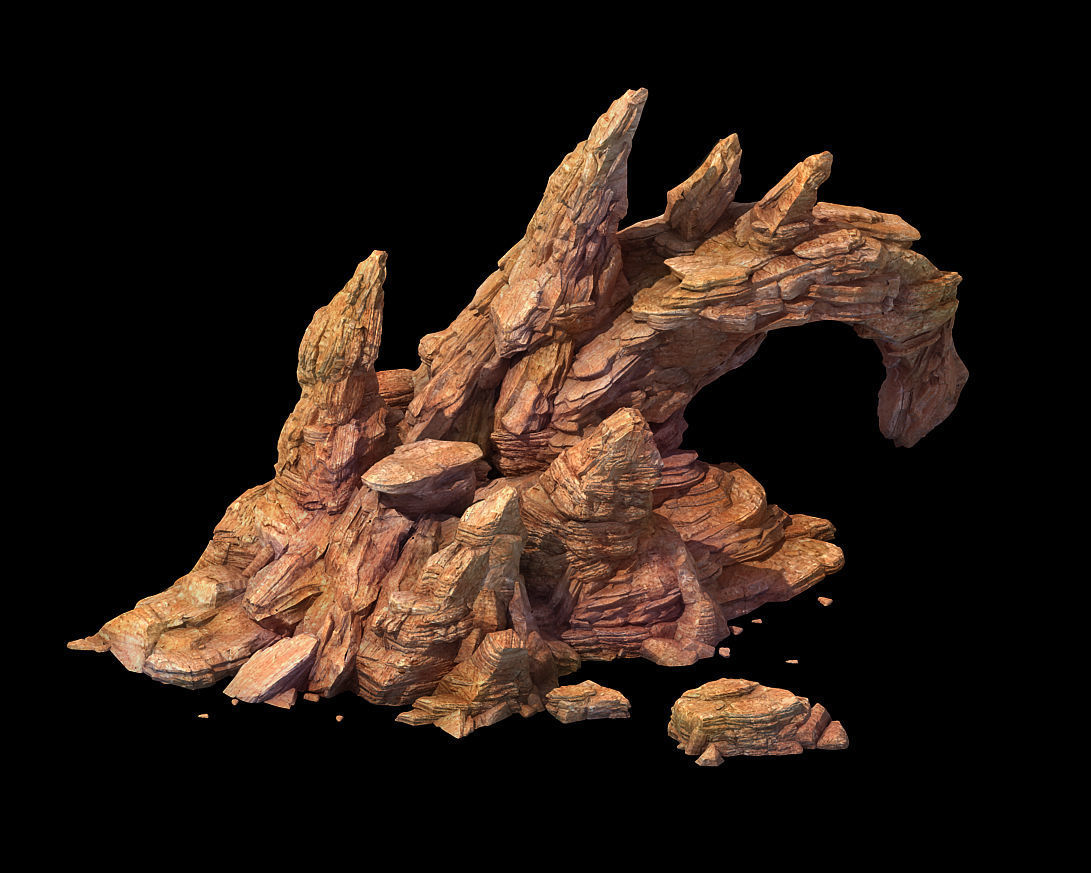 Desert - bizarre boulder 02 3D model_1
