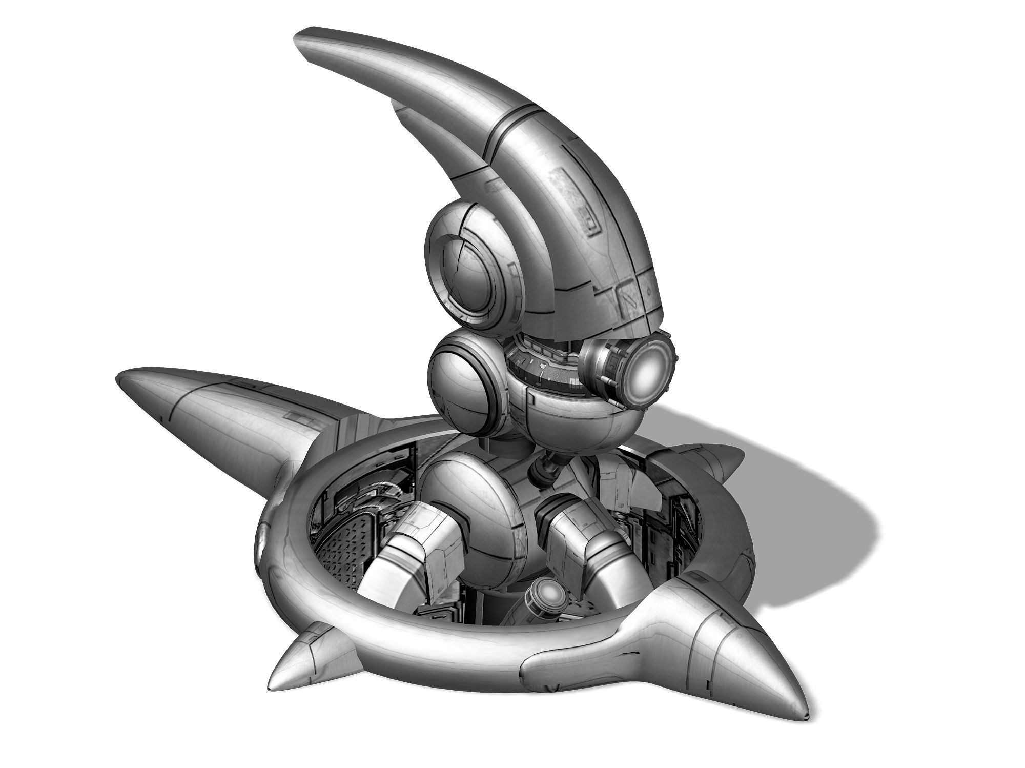 Spaceship - Ground Fort 02 3D model_2