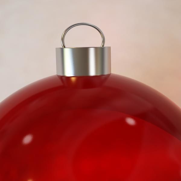 Red Chirstmas ball  3D model_3
