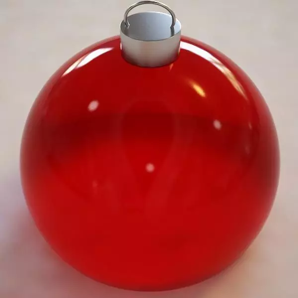 Red Chirstmas ball  3D model_0