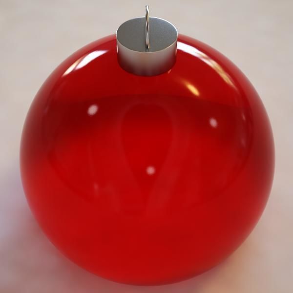 Red Chirstmas ball  3D model_1