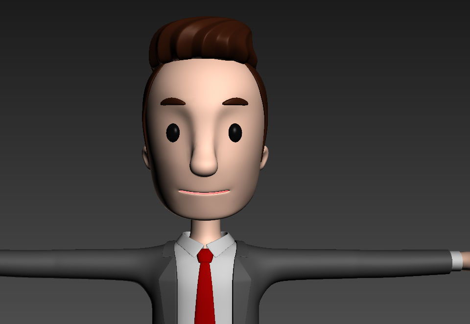 CartoonMan011 Businessman 3D model_12