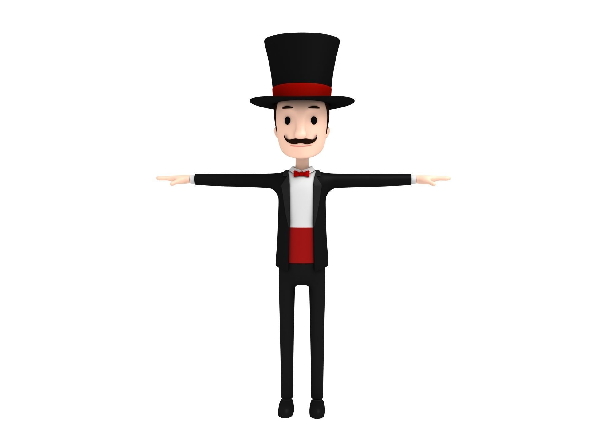 CartoonMan012 Magician 3D model_1
