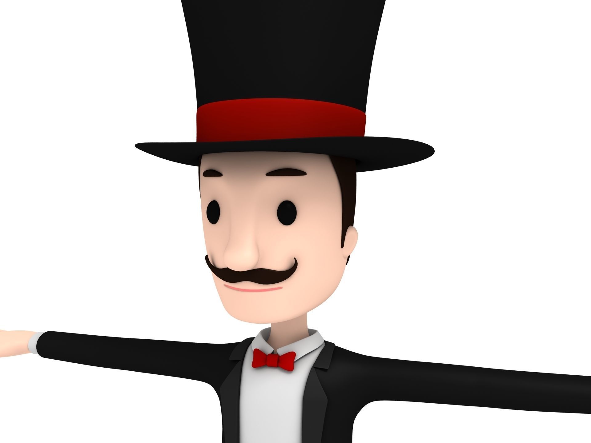 CartoonMan012 Magician 3D model_4