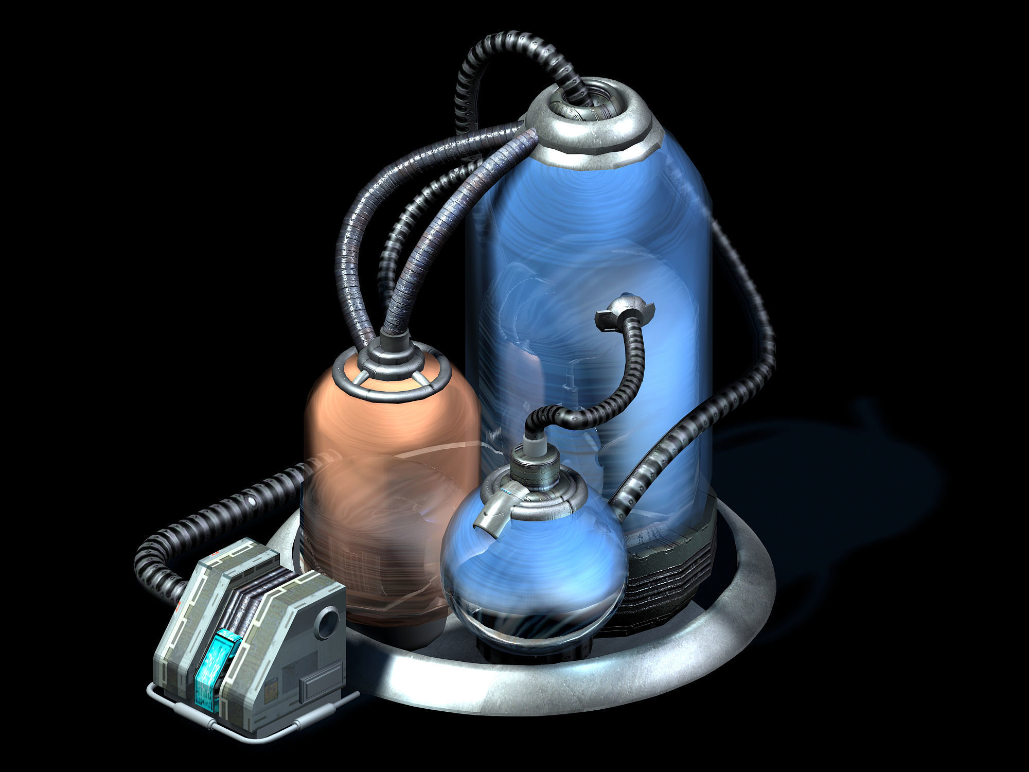 Future World - Ground Chemical Container 01 3D model_1