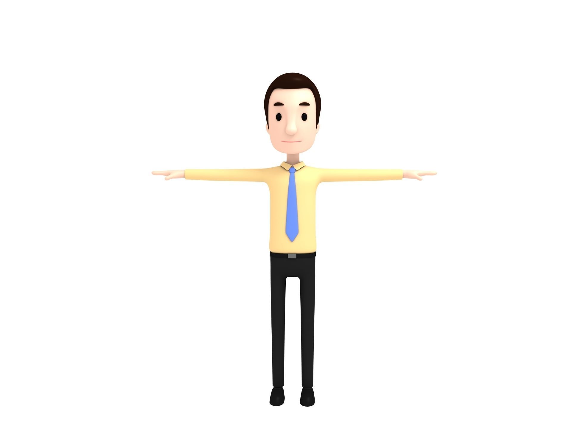 CartoonMan015 OfficeMan 3D model_1