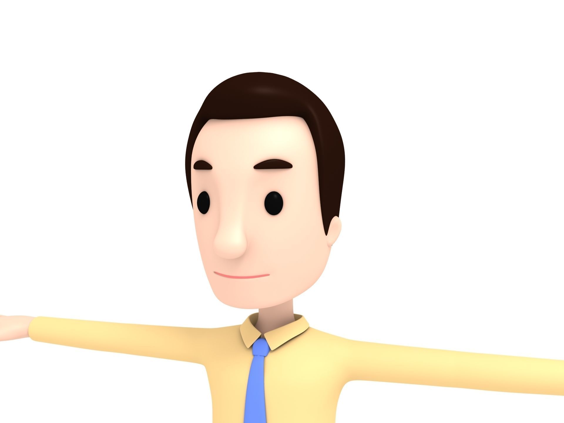 CartoonMan015 OfficeMan 3D model_4