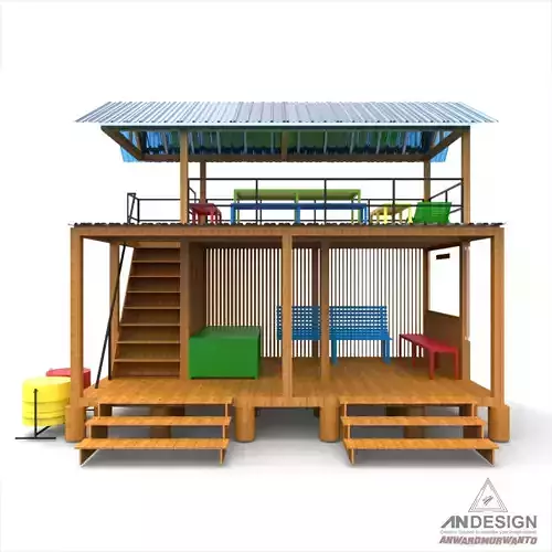 Autumn Wooden Shelter 3D print model